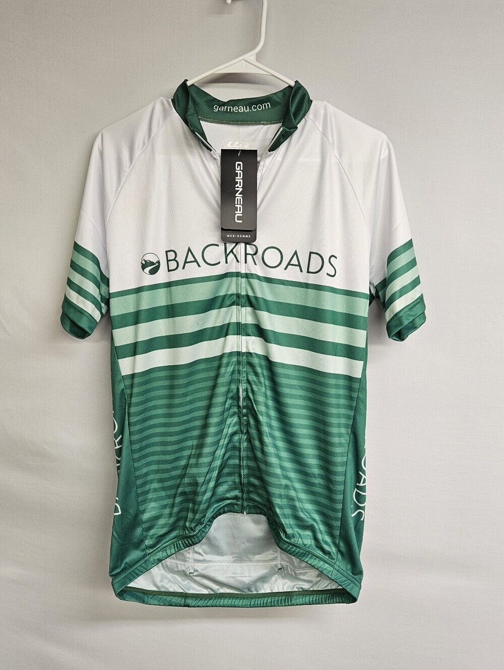 Cycling Jersey GARNEAU Backroads Green Full-Zip Short Sleeve  Medium Mens